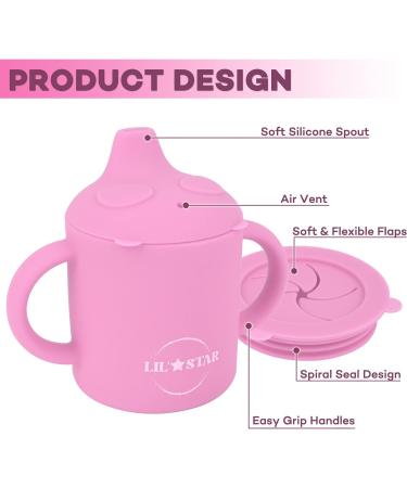 LIL' STAR Silicone Sippy Cup and Snack Cup 2-in-1 - 5oz | Spill Proof for Toddlers | BPA Free Pink - Buy Online on GoSupps.com
