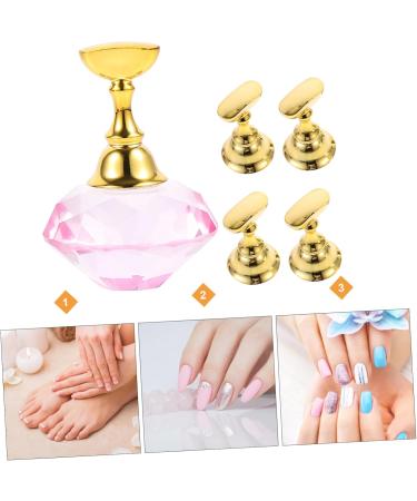 Beatifufu 1 Set Nail Holder Fingernail Stands Nail Training Holder Stand Magnetic Nail Gems for Nails Nail Tip Display Stand False Nail Painting Stand Nails Gems Crystal Easel Manicure 3.5X3.5X2CM Pink - Buy Online on GoSupps.com
