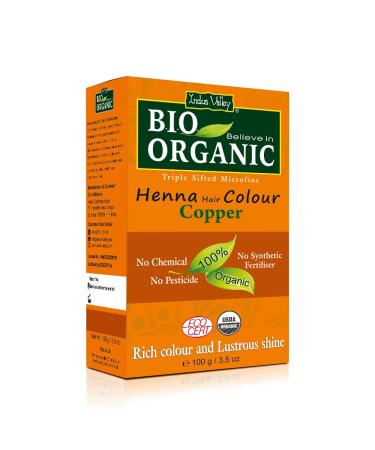 Indus Valley Bio Organic 100% Pure and Natural Henna Hair Color (COPPER)