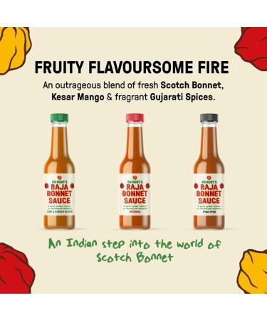 Fyah Fyah | Raja Bonnet Hot Sauce Scotch Bonnet Pepper | Indian Hot Sauce | 250mL Wraps Curries Salads - Buy Online on GoSupps.com