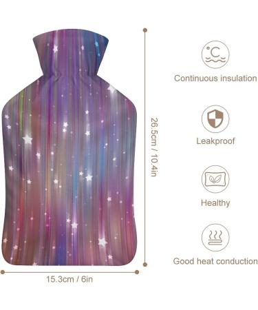 Color Glitter Hot Water Bottle with Plush Cover - Hand Warmer for Adults & Kids | 26.5x15.3cm - International Shipping Available - Buy Online on GoSupps.com