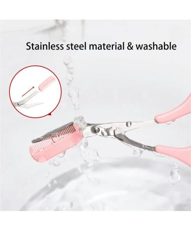 Homezo Eyebrow Trimmer Scissors with Comb | Beauty Accessories for Women | Eyebrow Shaping Tool in Pink+Blue - Buy Online on GoSupps.com