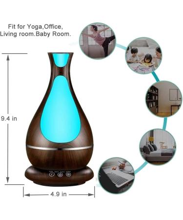 Aromatherapy Diffuser 400ml - Wood Grain Essential Oil Diffuser with Timer & Auto Shut-Off | Humidifier for Large Rooms & Baby Bedrooms | 7 Color Lights - Buy Online on GoSupps.com