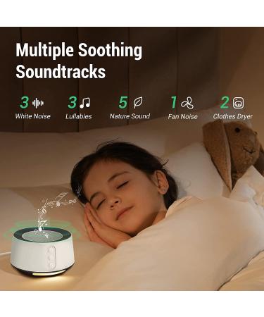 Fitniv White Noise Machine with Adjustable Baby Night Light | 14 High Fidelity Soundtracks | Timer & Memory Feature | Plug-in Baby & Adult Sleep Sound Machine - Buy Online on GoSupps.com