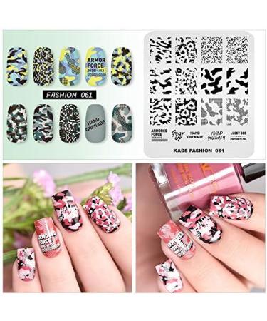 Camouflage Cow Texture Alphabet Stamping Plate for DIY Nail Art | FA061 - Buy Online on GoSupps.com