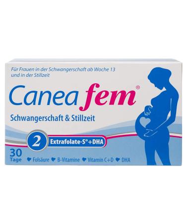 Caneafem 2 + iodine |Highly bioavailable folic acid |For pregnancy and breastfeedingMade in Germany |Monthly packing |30 days |60 capsules