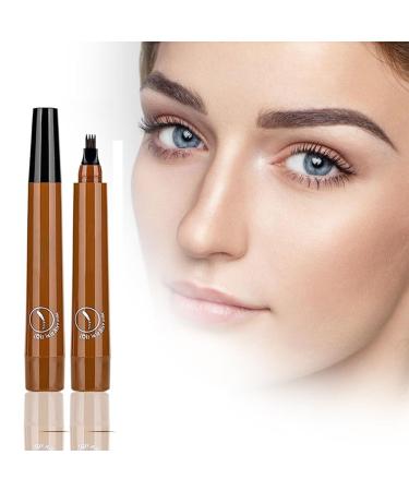 Upgrade Magic Eyebrow Pencil 2024 3D Waterproof Microblading Eyebrow Pen 4 Tipped Precise Brow Pen Waterproof Makeup Contouring Pen Fine Stroke Creates Natural Makeup Effect (Light Brown A) Light Brown A