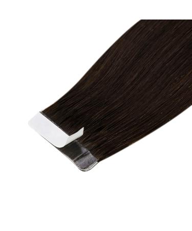 Runature 18 Inch Dark Brown Remy Real Hair Tape In Extensions - Virgin Human Hair - 45cm #2 - Buy Online on GoSupps.com