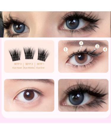 Self Adhesive Eyelashes - No Glue Needed Natural Look Reusable Waterproof Wispy Fluffy Lashes with Tweezer - Buy Online on GoSupps.com