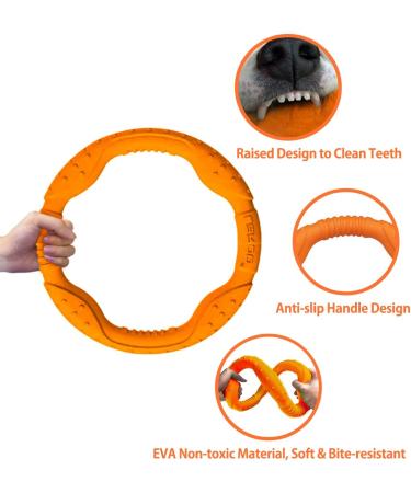 Buy Laroo Dog Fitness Ring - Indestructible Float Frisbee Toy for All Dog Sizes (Large 30cm Orange) - Perfect for Summer Training! - Buy Online on GoSupps.com