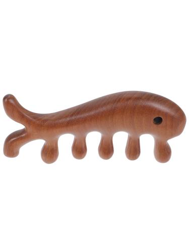 Collbath Massagekamm in fish shape Wooden ridge of portable ridge wide tooth ridge ridge with wide teeth for curly hair golden sandal wood massage ger t Blind intestine wooden comb man tool