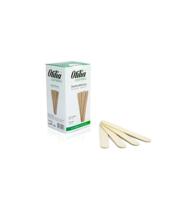 OTILIA Premium wax spatula - pack with 100 pieces 13.5 cm x 2cm - natural wood applicators for gentle hair removal - you achieve salon quality at home