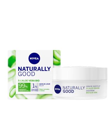 NIVEA NATURALLY GOOD Radiance Day Cream 50 ml Face care with 99% ingredients of natural origin day cream with organic Aloe Vera & precious oils