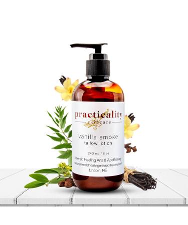 Vanilla Smoke Tallow Lotion | Grass Fed Beef Tallow for Skin | All Skin Types | 8.0 Fl Oz | 1 Pc