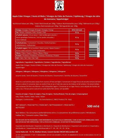 Veggy Duck Italian Raw Apple Cider Vinegar with The Mother 500ml - Unfiltered, Unpasteurized, GMO-Free, Vegan Friendly - Buy Online on GoSupps.com