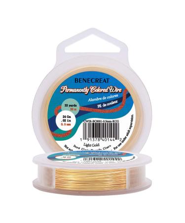 BENECREAT 24 Gauge KC Gold Copper Wire Real Gold Plated Craft Jewelry Wire Tarnish Resistant Wire for Beading Jewelry Making, 33-Feet/11-Yard 24-Gauge(98-Feet/33-Yard) Gold - Buy Online on GoSupps.com