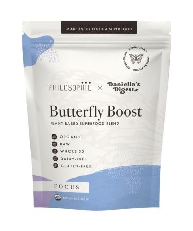Philosophie Butterfly Boost Plant-Based Superfood Blend - Adaptogen Blend w/Butterfly Pea Flower Ashwagandha & Maca Root - Improves Brain Function Focus Energy Supports Healthy Body and Digestion