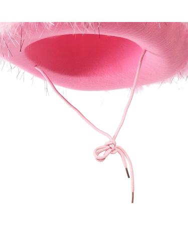 Juvolicious Pink Cowboy Hat for Men and Women with Feathers | Western Felt Cowgirl Hat for Halloween & Parties - Buy Online on GoSupps.com
