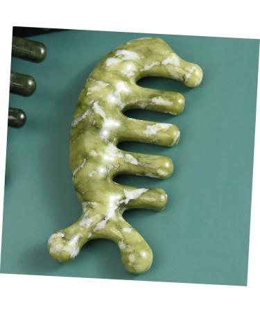 Hoement Jade Massage Comb | Acupuncture & Body Massage Device | Creative Jade Tool for Relaxation | 11.50x4.50cm Green - Buy Online on GoSupps.com