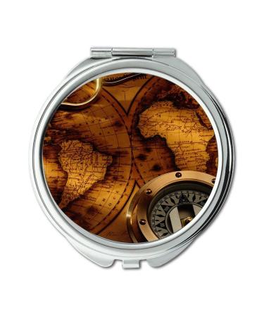 YENDOSTEEN Mirror makeup mirror Map Wallpaper map of italy pocket mirror portable mirror