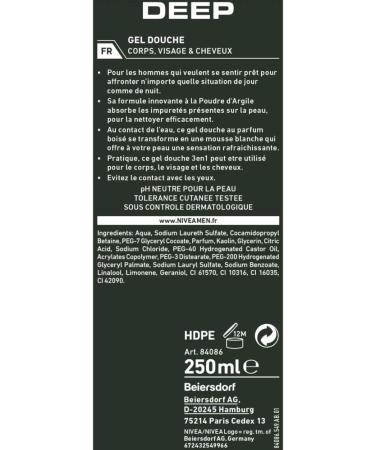 Nivea Shower gel Deep for men 250 ml 4 pieces - Buy Online on GoSupps.com