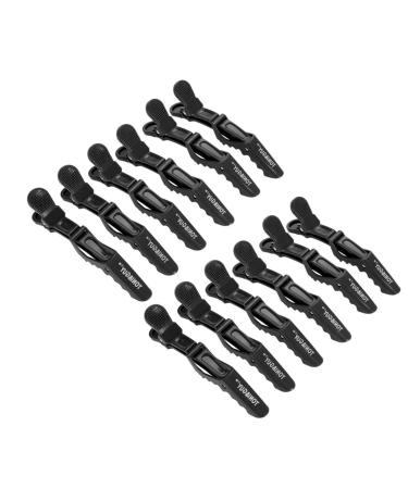 NOEYUN 12pcs Professional Hair Clips Crocodile Hair Styling Clips Duck Hair Clips Hair Section Clips Clips Hair Grips (Black)