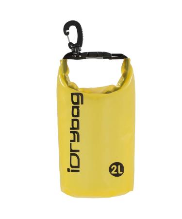 IDRYBAG Clear Dry Bag Waterproof Floating 2L/5L/10L/15L/20L, Lightweight Dry Sack Water Sports, Marine Waterproof Bag Roll Top for Kayaking, Boating, Canoeing, Swimming, Hiking, Camping, Rafting Yellow 2L