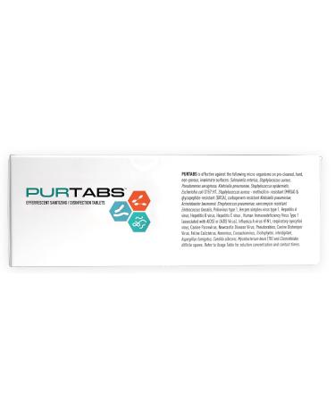 PurTabs 334g Water Purification Tabs - Food-Safe No Rinse Sanitizer - NSF Approved - 100 Tabs/Pack - Buy Online on GoSupps.com