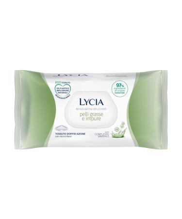 Lycia Salviettine Struccanti per Pelli Grasse per Viso e Occhi con Complesso Minerale in tessuto 100% naturale 1 pack of 60 wipes 100 gr. (3.5 Oz) 1 unit - Made in Italy italian import