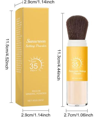 Sunscreen Face Powder UV Protection Face Powder Translucent Seboregulator Control Matte Effect Buildable and Resistant Texture for Sensitive Oily Skin Scalp Body Under Makeup - Buy Online on GoSupps.com