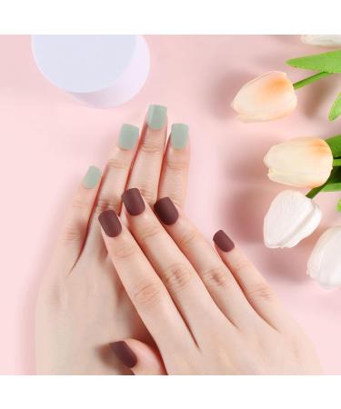 Siusiu 96 pcs Space Colorful Acrylic Press-On Nails - Matte Short False Tips for Women & Girls | Perfect for DIY Nail Art - Buy Online on GoSupps.com