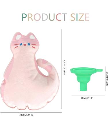 Hot Water Bottle Hot Water Bottles with Plush Cover Hot Water Bottle Cover with Soft Fleece Cover 1200ml Hot Water Bag Cat Pattern for Pain Relief Abdomen Neck Waist Back Legs Pink - Buy Online on GoSupps.com