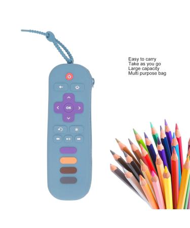 Soft Silicone Baby Bite Bag with Strap | Multifunctional Dustproof Storage for Pacifiers Pens Make-Up Brushes | Large Dark Blue - Buy Online on GoSupps.com