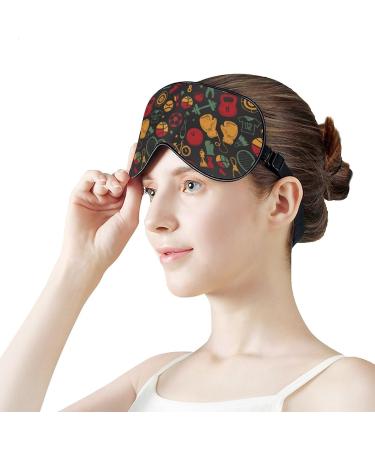 Colorful Sport Pattern Sleep Mask | Adjustable Eye Cover for Sleeping | Blocks Light for Night Travel Nap | Men Women - Buy Online on GoSupps.com