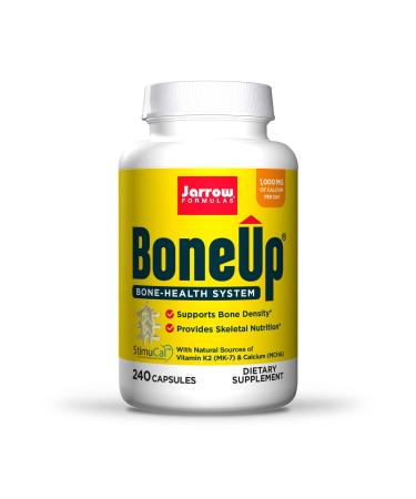 Jarrow Formulas BoneUp - 240 Capsules - Micronutrient Formula for Bone Health - Includes Natural Sources of Vitamin D3 Vitamin K2 (as MK-7) & Calcium - 120 Servings
