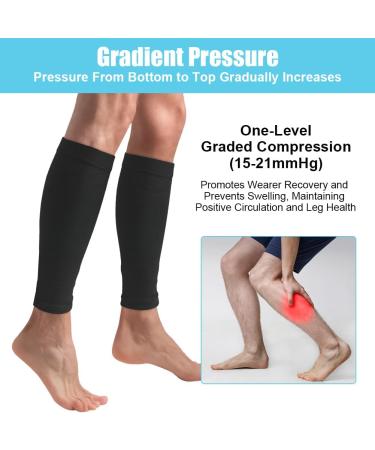 Acwoo Compression Stockings for Men & Women | Calf Medical Compression Socks 15-21mmHg | Ideal for Running & Sports | Black - Buy Online on GoSupps.com