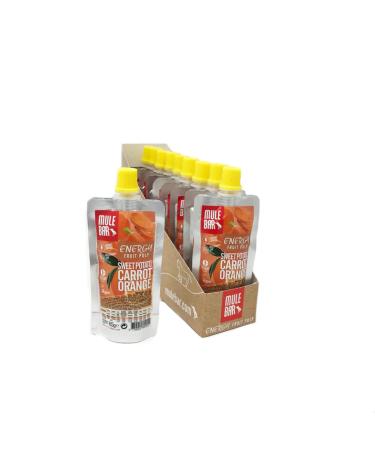 MULEBAR - Box of 10 Energy Compotes - Sweet Potato Orange Carrot - Vitamin C - Complex Carbohydrates - Easy to Digest - 100% Natural and Gluten Free - Made in France - 65g