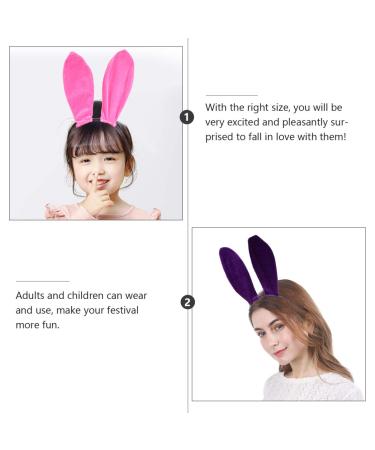 Uonlytech 2pcs Bunny Ears Headband - Purple/Pink Satin for Easter Cosplay & Parties - Buy Online on GoSupps.com