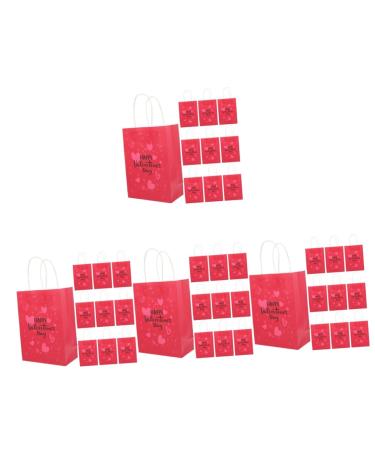 Healeved 40 Pcs Valentine's Day Tote Party Bag Tote Bags for Kids Handheld Heart Gift Bag Jewelry Valentines Party Decorations Supplies Packing Pouches Candy Favor Bags Souvenir