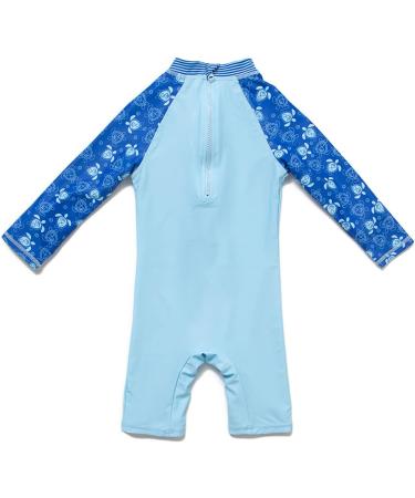 BONVERANO Baby Boy Long Sleeve UV Protection Swimsuit - Sea Turtle, 3 Months - Buy Online on GoSupps.com