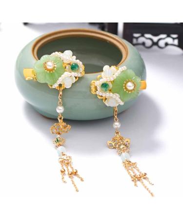FRCOLOR 3 Pairs Tassel Hair Clip Wedding Hair Clip Hanfu Headdress Accessories Ancient Style Hairpin Chinese Style Hair Clips Decorative Hair Clips Japanese Crystal Jade Geisha Pearl Bride - Buy Online on GoSupps.com
