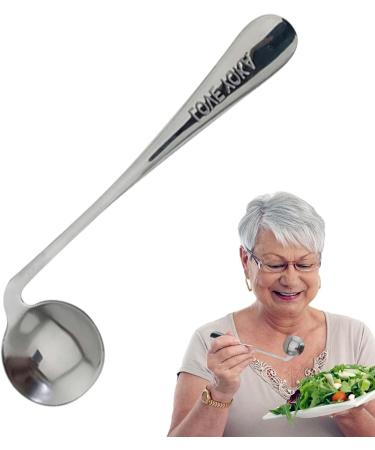 Elderly Elbow Fork Spoon Angled Eating Fork Curved Spoon Utensil for -Feeding Elder Feed Nursing Utensil Convenient for Elderly Seniors and Disabled Adults Right Hand - Spoon - Buy Online on GoSupps.com
