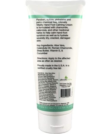 UltimateVitality Hand Foot Cream for Oncology Patients - Intensive Natural Moisturizing Cream for Chemo Treatment - 6 oz - Buy Online on GoSupps.com