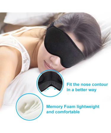 3D Contoured Cup Sleep Eye Mask for Men Women - Adjustable Strap, Molded Night Blindfold for Travel & Meditation - Black - Buy Online on GoSupps.com