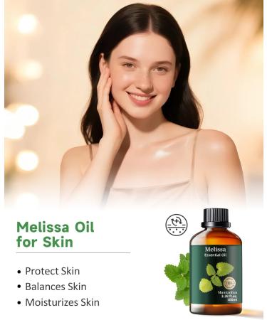 Melissa Essential Oil Pure Melissa Oil Mumianhua Lemon Balm Oil Uplifting Citrus-Herb Scent for Diffuser Skin Hair & Personal Care 3.38 Fl Oz Melissa-3.38 Oz - Buy Online on GoSupps.com