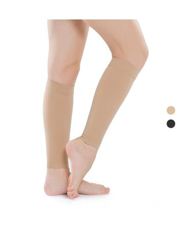 Uonner compression stockings class 2 compression socks calm compression calf bandage muscle fiber tear women & men 23-32mmhg 1 pair color m beige m