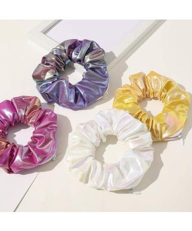 Pocket Hair Scrunchies with Hidden Zipper - Elastic Hair Bands for Women & Girls | Perfect for Keys & Small Objects - Buy Online on GoSupps.com