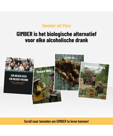 GIMBER Organic ginger concentrate 2x200 ml (400ml) | Boisson without alcohol 100% organic based on ginger citron and herbs | Premium ginger juice - Buy Online on GoSupps.com