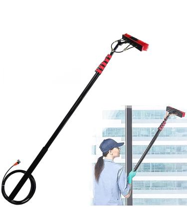 Water Fed Pole Kit Window Cleaning Brush with Extended Handle and Water Hose Window Cleaning Kit High Window Cleaning Kit 12-39 feet Telescoping Pole 30cmbrush-24FT/7.2M 24FT/7.2M 30cmbrush