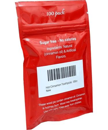 Hot Cinnamon Flavored Toothpicks - 100ct Flat Shape | International Shipping Available - Buy Online on GoSupps.com